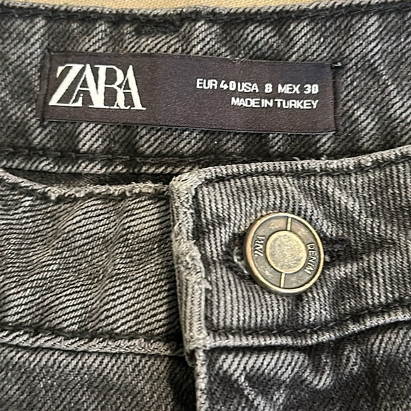 Sz 8 Zara black washed barrel jeans high waisted - Picture 7 of 8
